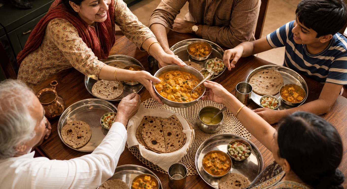 Family dinner - the gentle overeating, and a kind fix