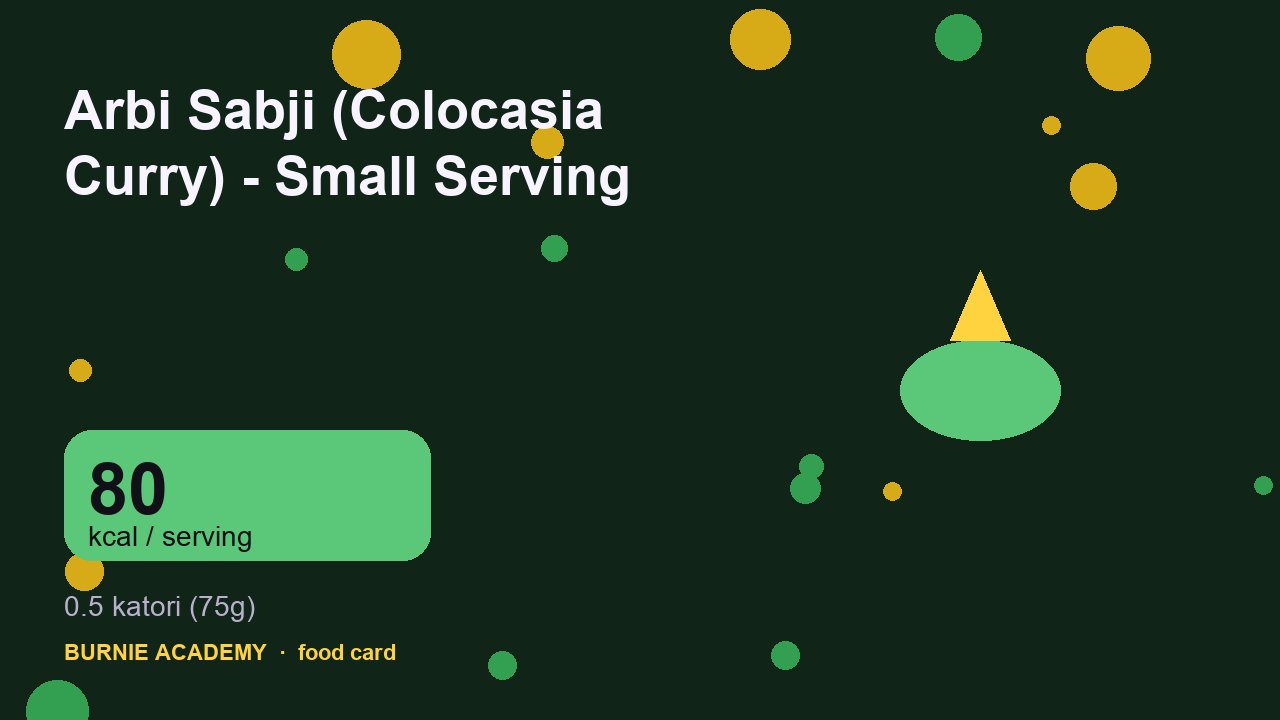Arbi Sabji (Colocasia Curry) - Small Serving: the honest calorie talk