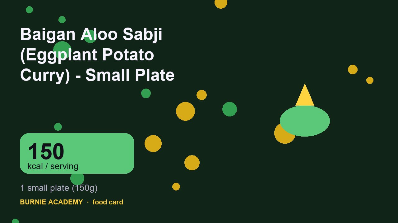 Baigan Aloo Sabji (Eggplant Potato Curry) - Small Plate