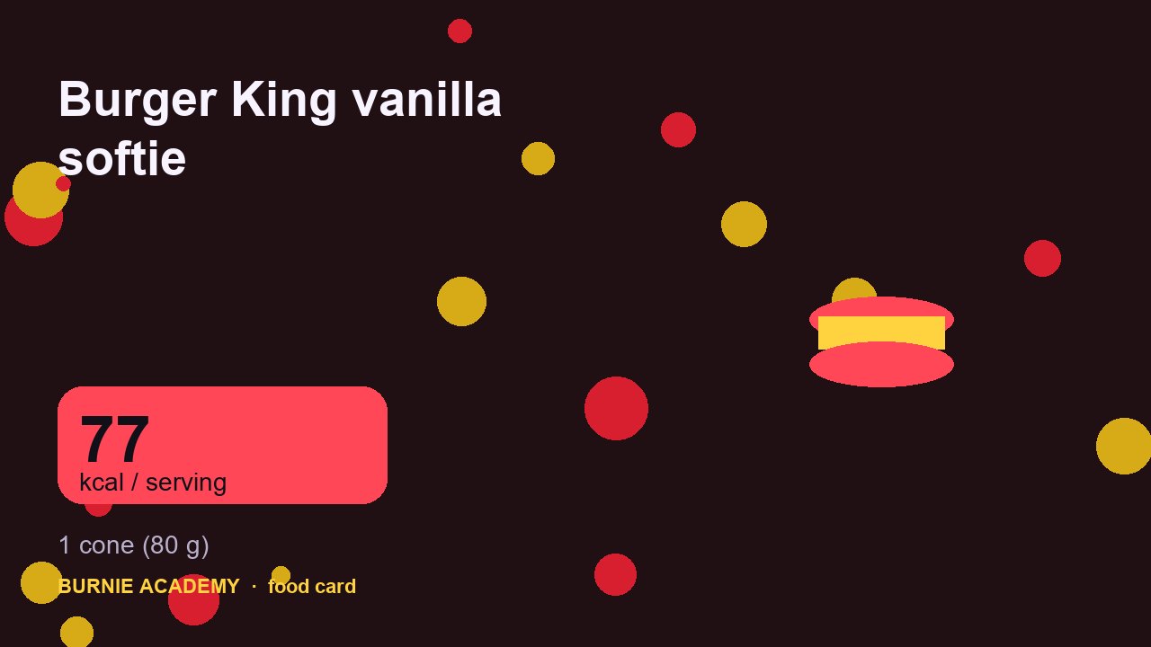 Burger King vanilla softie: the honest calorie talk
