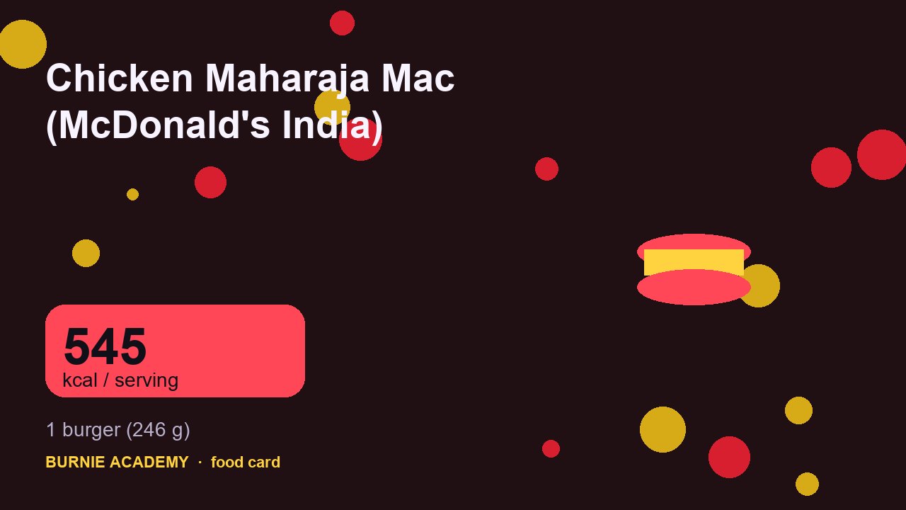 Chicken Maharaja Mac (McDonald's India): the honest calorie talk