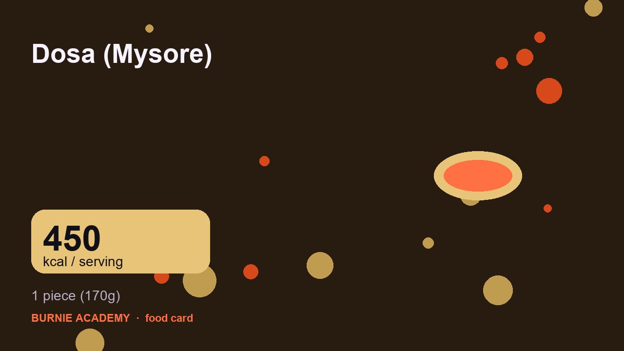 Dosa (Mysore): the honest calorie talk