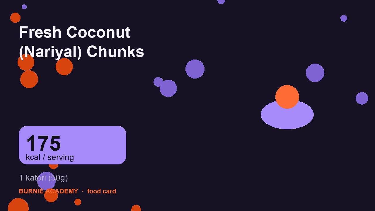 Fresh Coconut (Nariyal) Chunks: the honest calorie talk