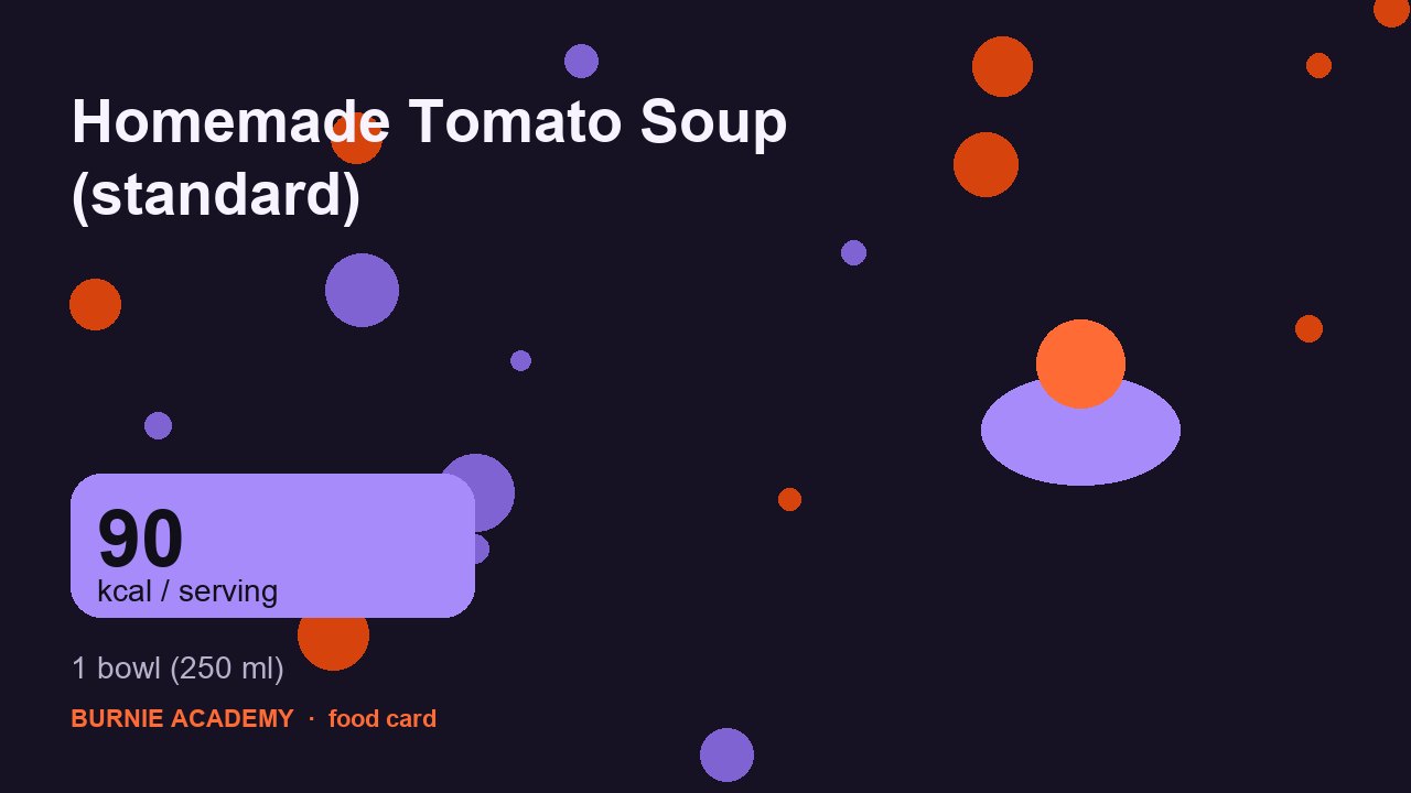 Homemade Tomato Soup (standard): the honest calorie talk