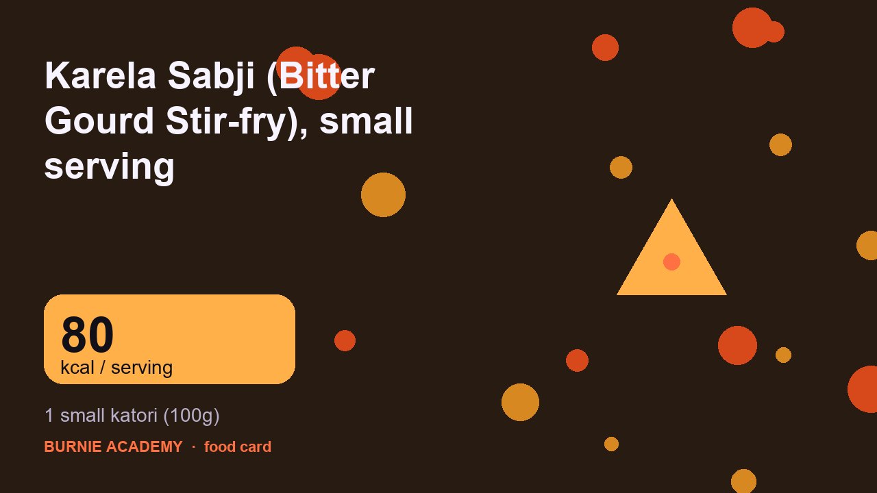 What Karela Sabji (Bitter Gourd Stir-fry), small serving really costs
