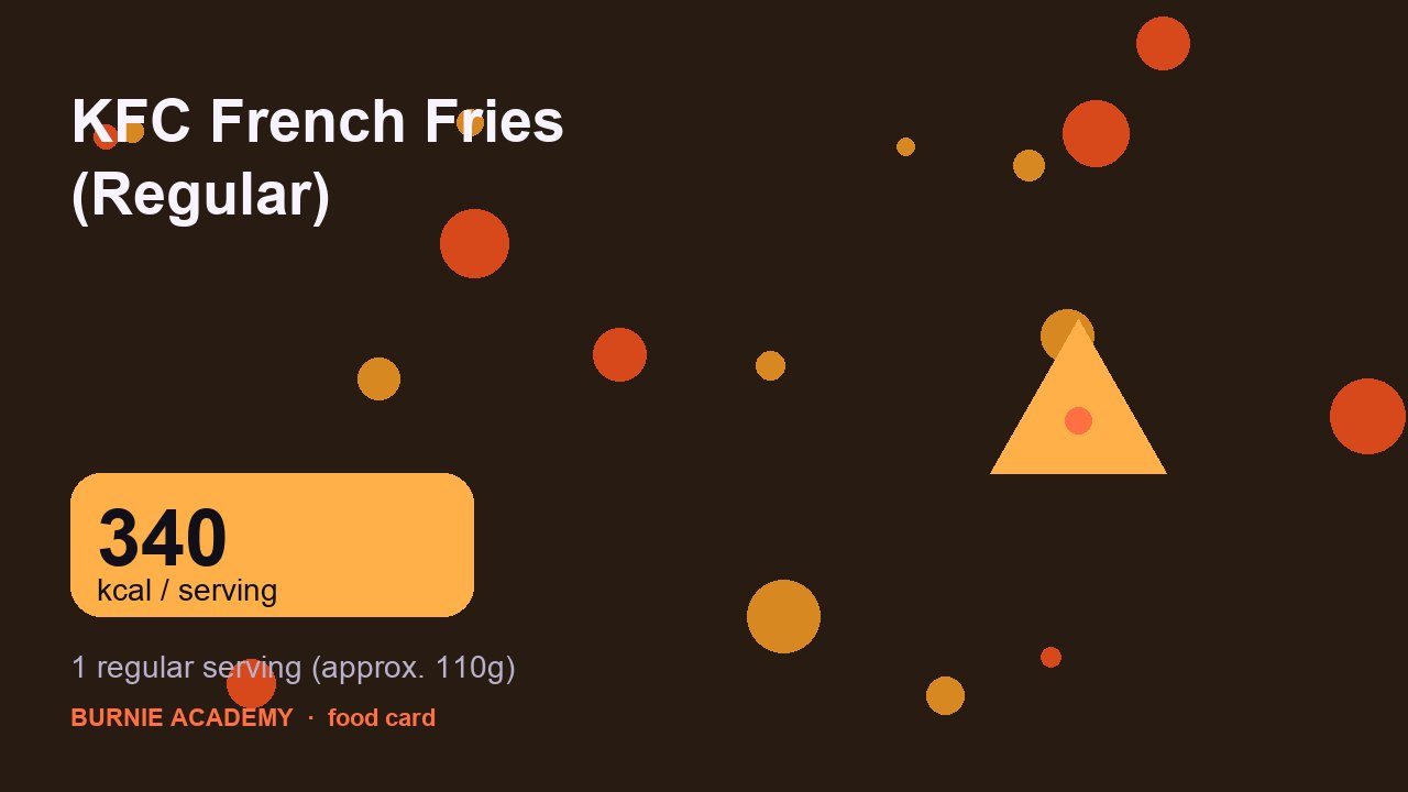 KFC French Fries (Regular): the honest calorie talk