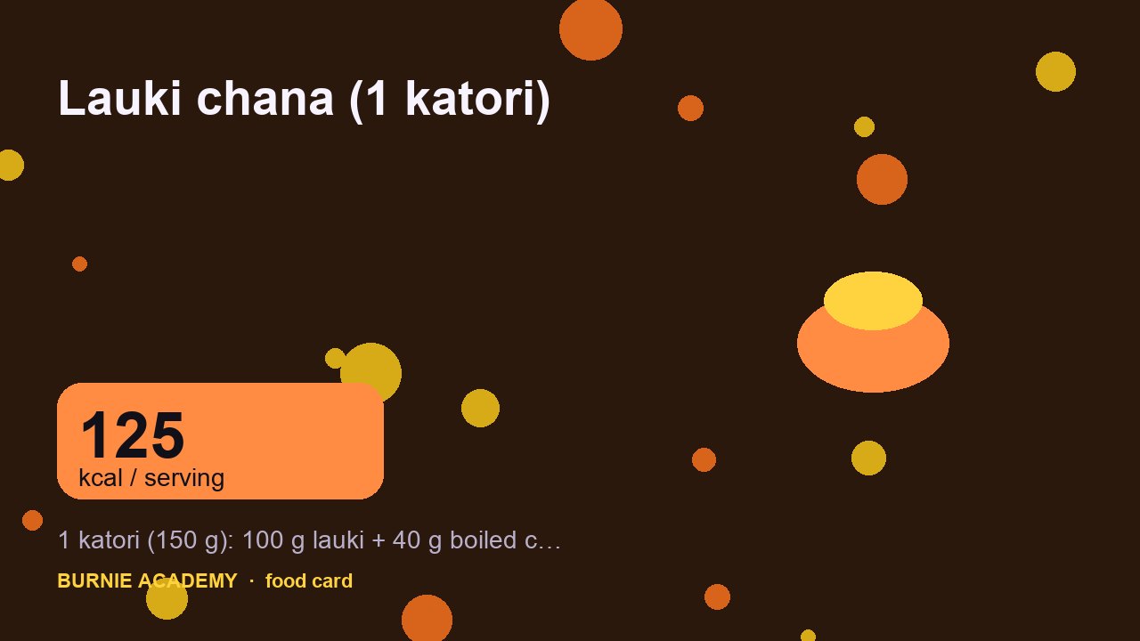 Lauki chana (1 katori): the honest calorie talk