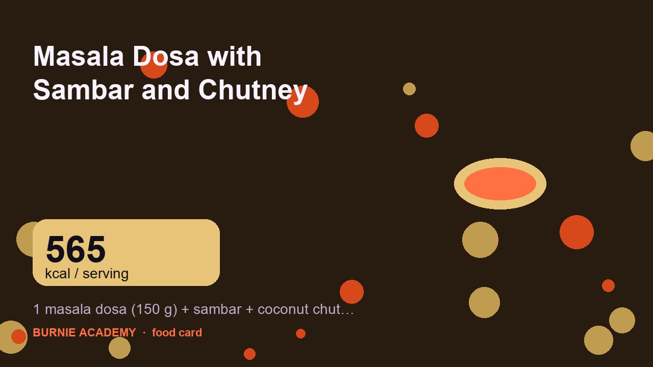 Masala Dosa with Sambar and Chutney: the honest calorie talk
