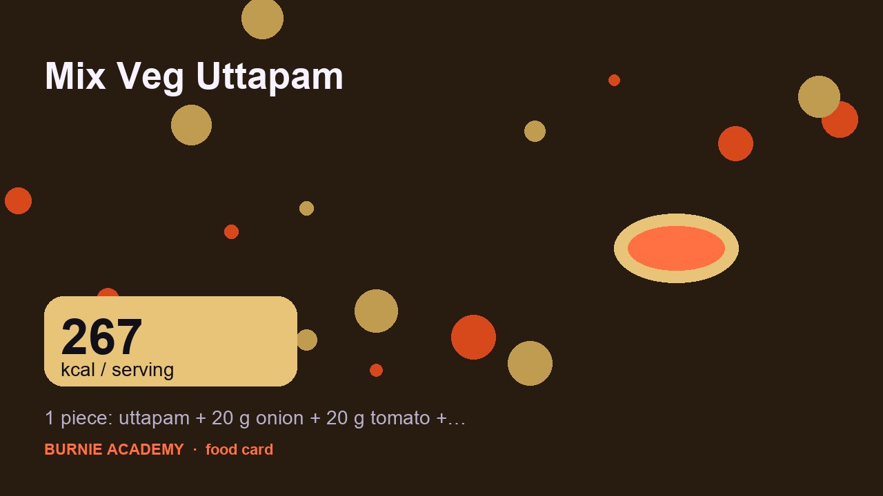 Mix Veg Uttapam: the honest calorie talk