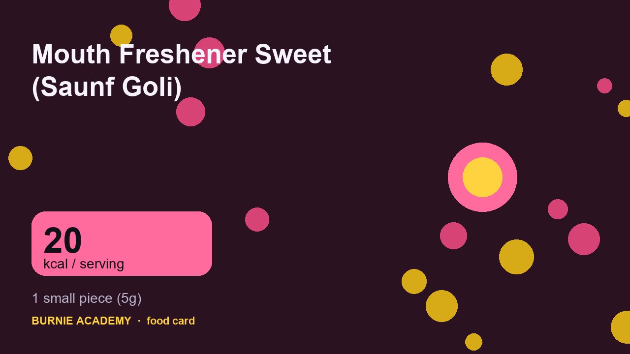 Mouth Freshener Sweet (Saunf Goli): the honest calorie talk