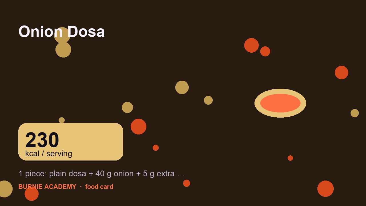 Onion Dosa: the honest calorie talk