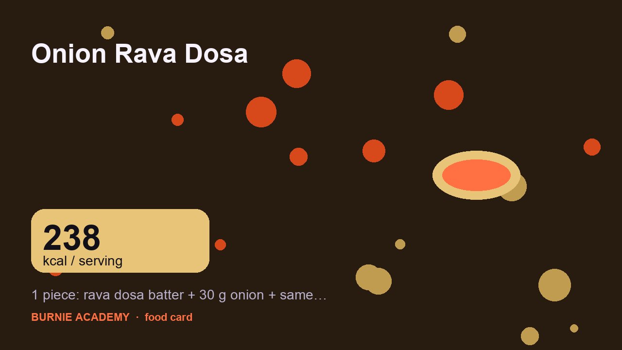 Onion Rava Dosa: the honest calorie talk