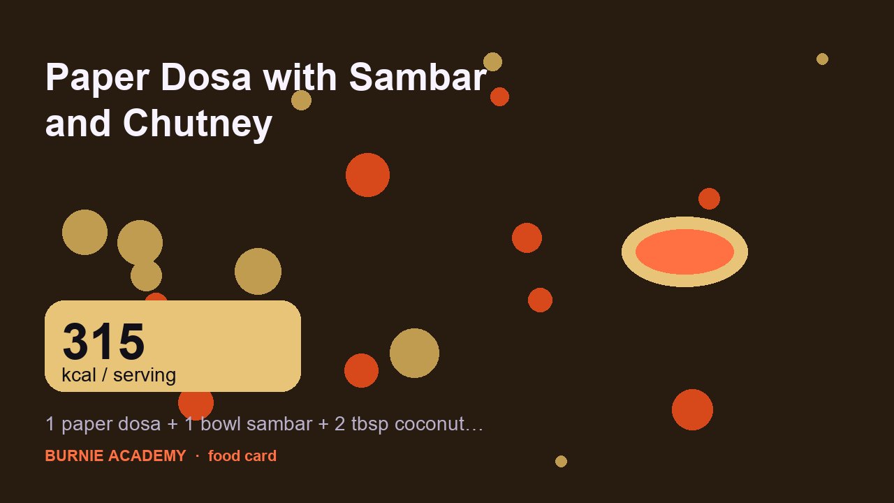 Paper Dosa with Sambar and Chutney: the honest calorie talk