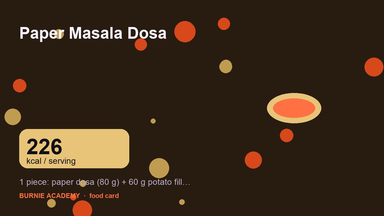 Paper Masala Dosa: the honest calorie talk