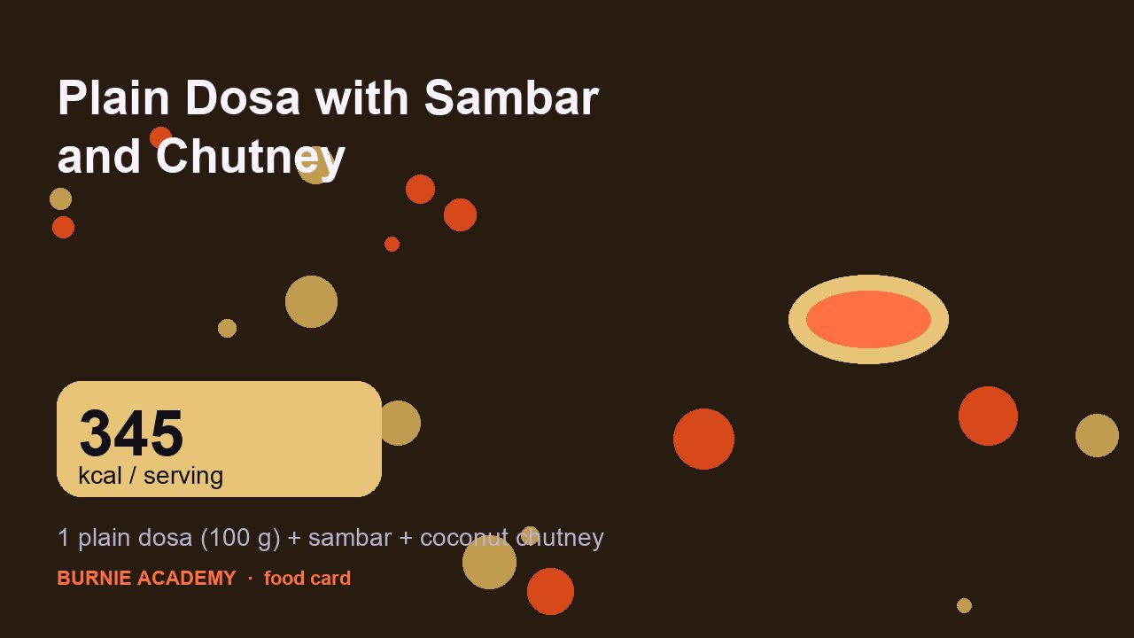 Plain Dosa with Sambar and Chutney: the honest calorie talk