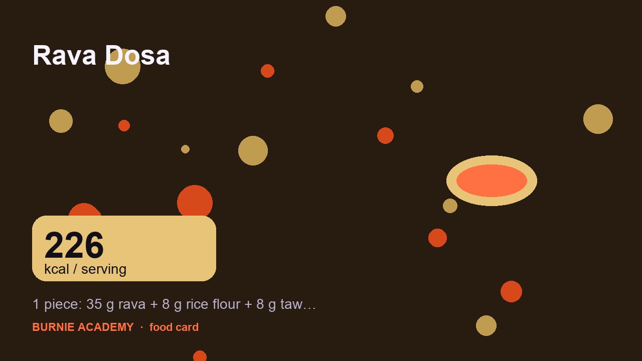 Rava Dosa: the honest calorie talk
