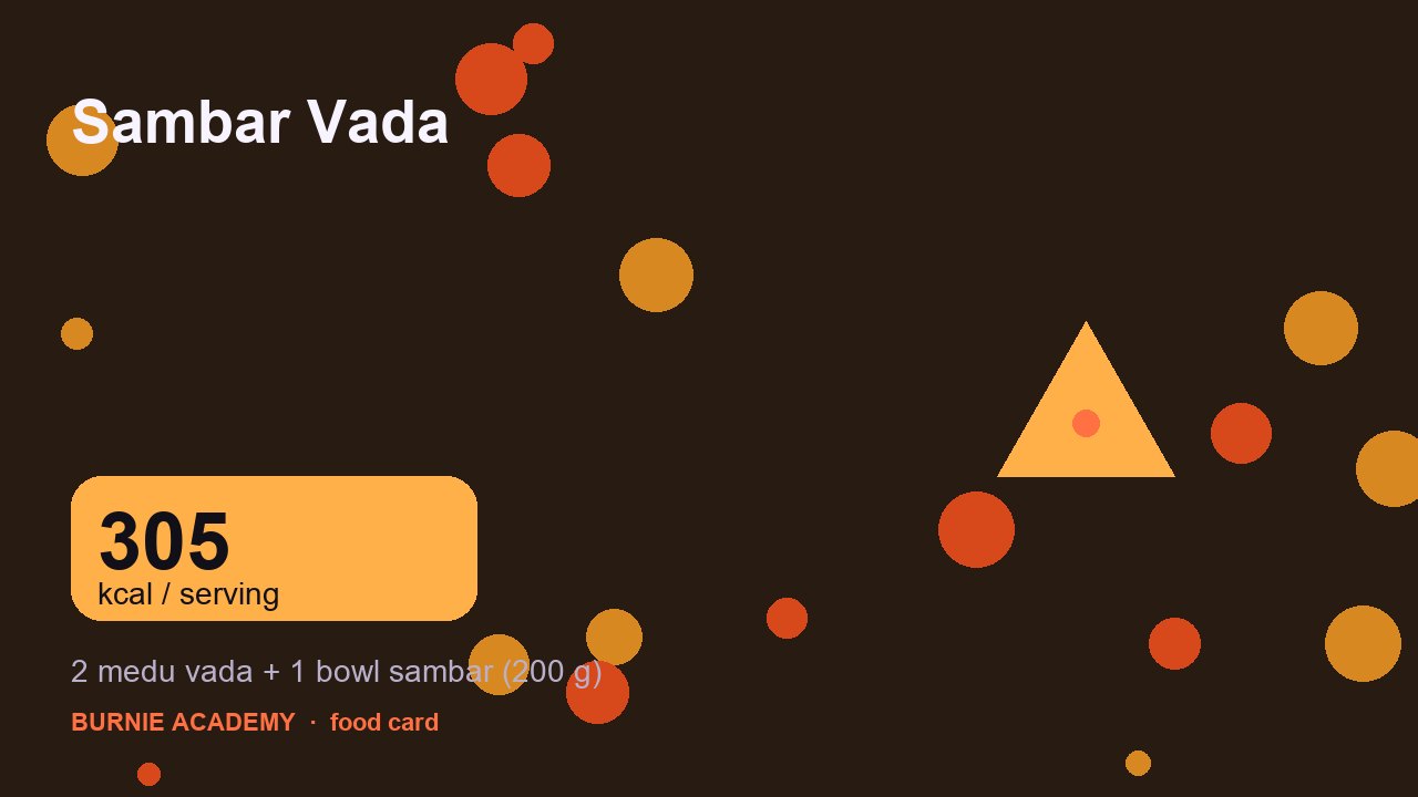 Sambar Vada: the honest calorie talk