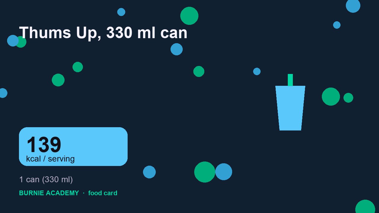 Thums Up, 330 ml can: the honest calorie talk