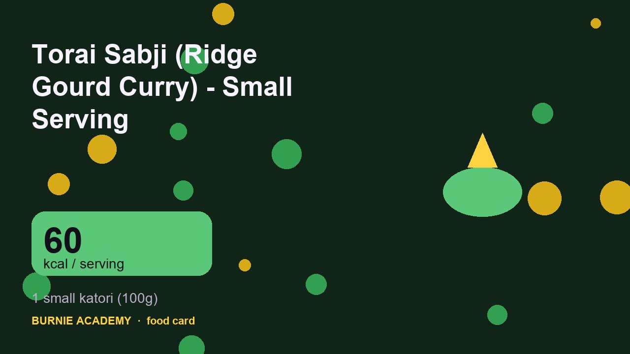 What Torai Sabji (Ridge Gourd Curry) - Small Serving really costs