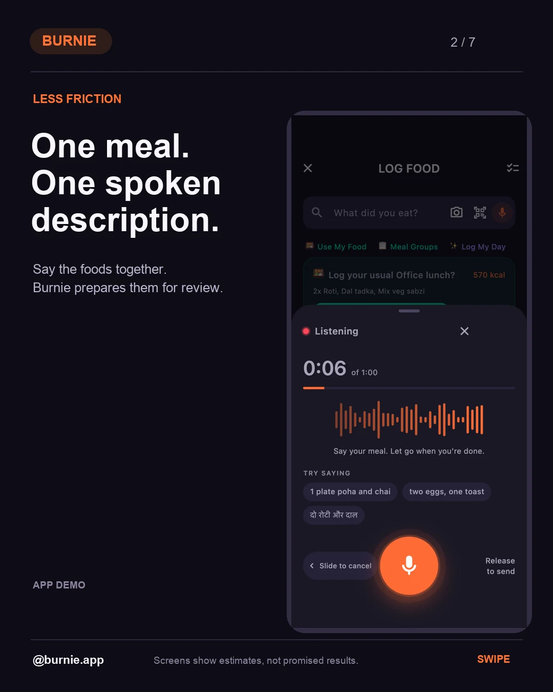 Speak the whole meal — slide 2 of 7