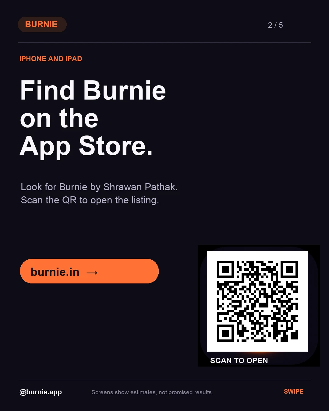 Find Burnie on your device — slide 2 of 5