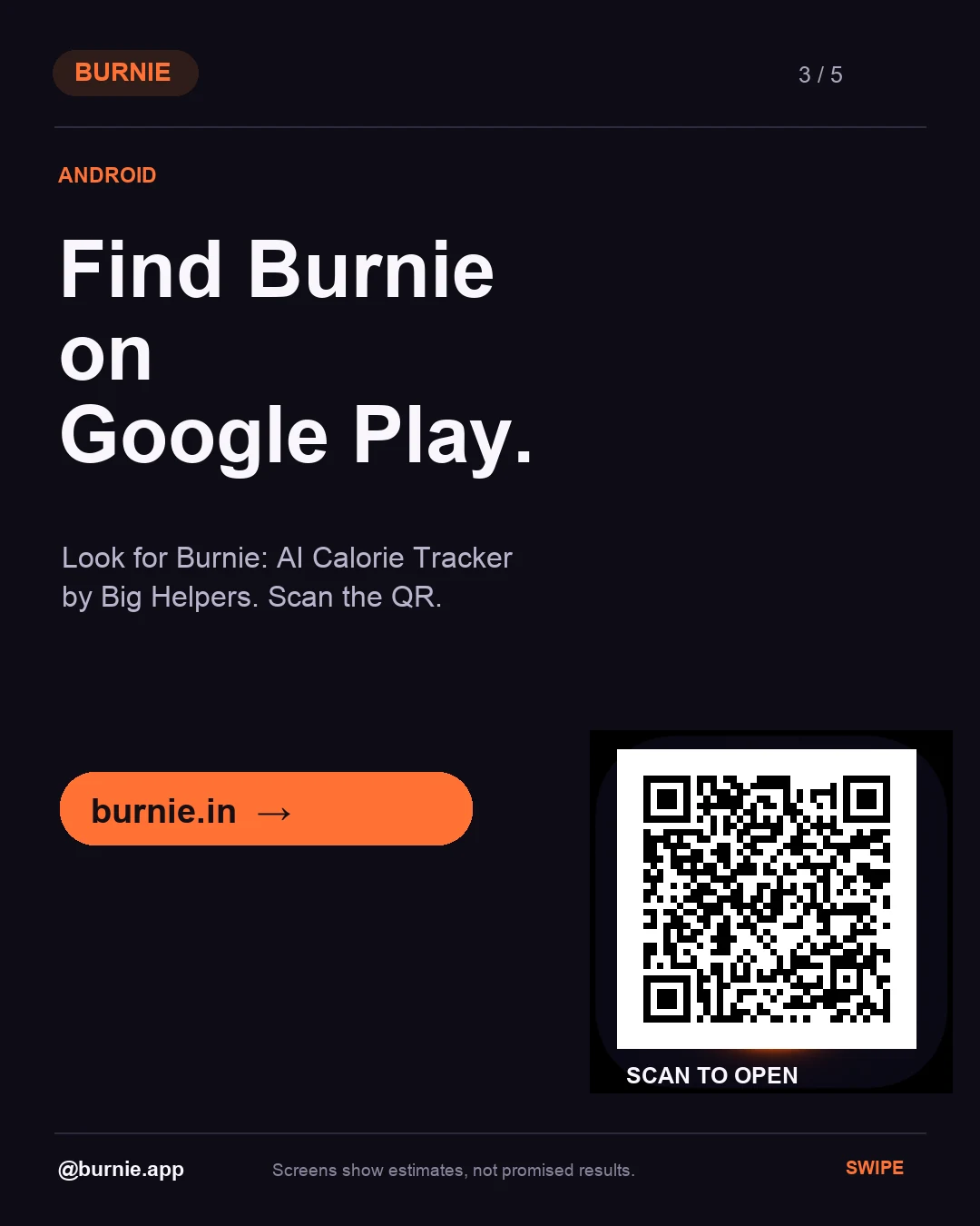 Find Burnie on your device — slide 3 of 5