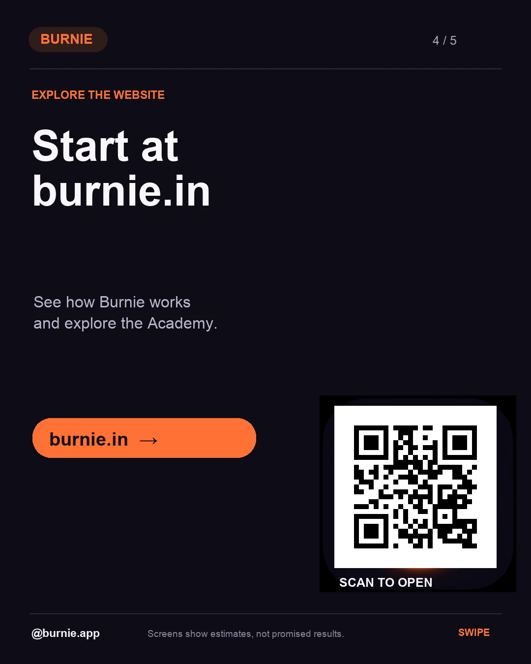 Find Burnie on your device — slide 4 of 5